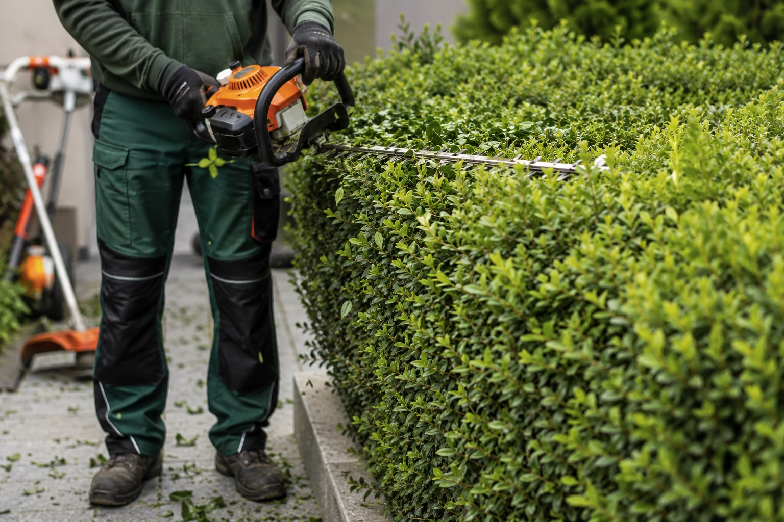 Gartenservice – Heckenschnitt mit der Heckenschere